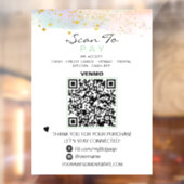 *~* QR Glitzer PASTEL Scan to Pay Payment Fenster Fensteraufkleber (Blatt 2)