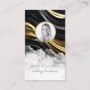 *~* QR GOLD Agate Marble FOTO LOGO BLACK AP66 Visitenkarte