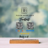 QR Google Facebook Review Acrylic Sign Acrylschild (Neutral)