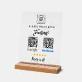 QR Google Facebook Review Acrylic Sign Acrylschild (Winkel)