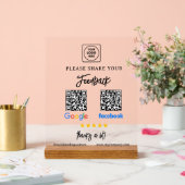 QR Google Facebook Review Acrylic Sign Acrylschild (Hochzeit)