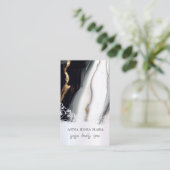 *~* QR Graues schwarzes Gold Marmorfolie AP66 Visitenkarte (Stehend Vorderseite)