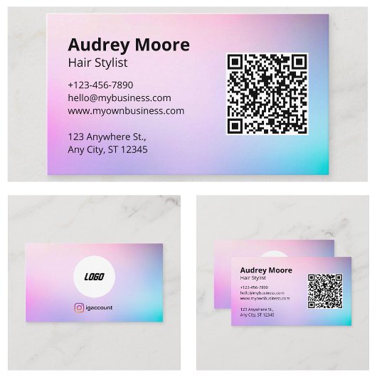 QR-Haarsalon für Haarstühle Visitenkarte