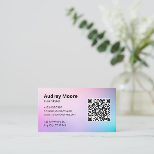 QR-Haarsalon für Haarstühle Visitenkarte (Stehend Vorderseite)