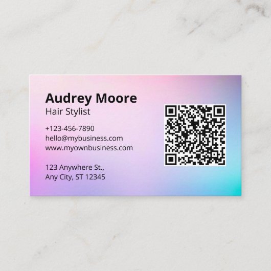 QR-Haarsalon für Haarstühle Visitenkarte (Vorderseite)