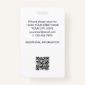QR-Hahnentrittmuster für Mitarbeiter-ID-Unternehme Ausweis (Rückseite)