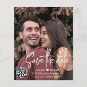QR-Handschriftenpaar Save the Date Foto Flyer (Vorne)