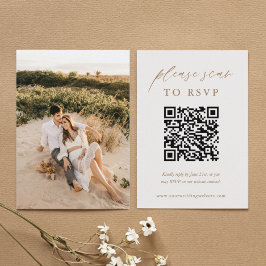 QR Hochzeit Bitte in Gold Foto UAWG scannen Begleitkarte