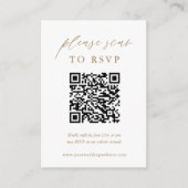 QR Hochzeit Bitte in Gold Foto UAWG scannen Begleitkarte (Vorderseite)