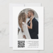 QR-Hochzeit für Black Foto Einladung (Rückseite)
