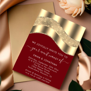 QR-Hochzeit für Schwarz-weiße Goldgrenzenwelle