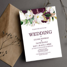 QR-Hochzeit von Watercolor Burgundy Floral