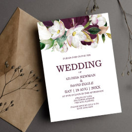 QR-Hochzeit von Watercolor Burgundy Floral Einladung