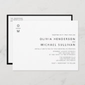QR-Hochzeitscode für Minimalistisches Schwarzes Mo Einladungspostkarte (Vorne/Hinten)
