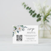 QR-Hochzeitscodierung für botanische Blume (RSVP) Begleitkarte (Stehend Vorderseite)