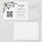 QR-Hochzeitscodierung für botanische Blume (RSVP) Begleitkarte (Vorne/Hinten)