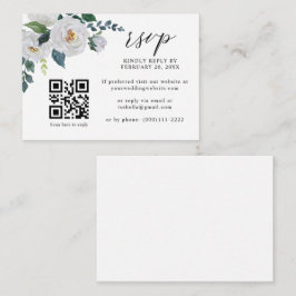 QR-Hochzeitscodierung für botanische Blume (RSVP) Begleitkarte