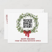 QR Holiday Postkarte für Unternehmen (Vorne/Hinten)