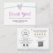 *~* QR Holo RAINBOW - DANK IHNEN LOGO AP8 Review Begleitkarte (Vorne/Hinten)