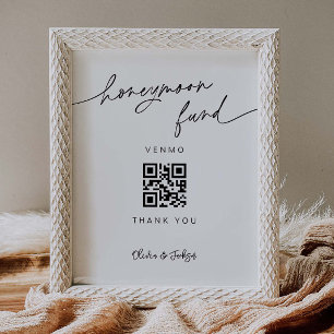 QR Honeymoon Fund Wedding Reception Spendenzeichen Poster