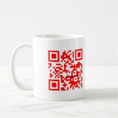 "QR ich SICHERE" rote Tasse (Links)