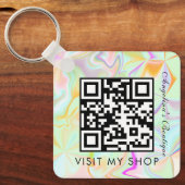 QR-Imitat für Unternehmen Holografisch Mit Monogra Schlüsselanhänger (Vorderseite)