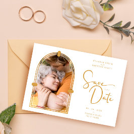 QR in Exquisite fancy Archt Photo Wedding Save The Date