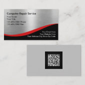 QR-Kabeljau: berufliche Elegante Computerreparatur Visitenkarte (Vorne/Hinten)