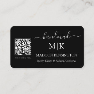 QR-Karte für handmade Business für Monogram oder L Visitenkarte