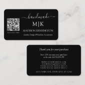 QR-Karte für handmade Business für Monogram oder L Visitenkarte (Vorne/Hinten)