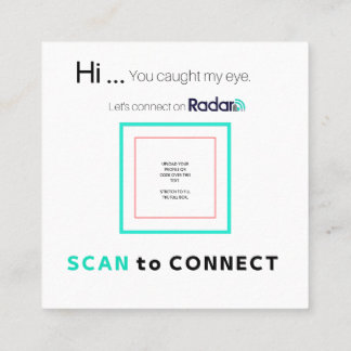 QR-Karten, Square, 2,5" x 2,5" Square Business Car Quadratische Visitenkarte