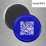 QR-Kennziffern der Hochzeitwebsite uAwg Royalblau Magnet<br><div class="desc">Fügen Sie Ihre URL für Ihre Hochzeitswebsite hinzu. Für Informationen,  Details,  Online-uAwg. Ein königsblauer Hintergrund,  weißer Text.</div>