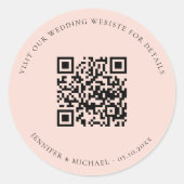 QR-Kennziffern der Hochzeitwebsite uAwg Runder Aufkleber (Vorderseite)