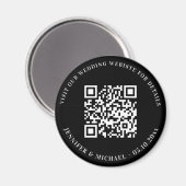 QR-Kennziffern der Hochzeitwebsite uAwg Schwarz-we Magnet (Vorderseite/Rückseite)