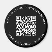QR-Kennziffern der Hochzeitwebsite uAwg Schwarz-we Magnet (Vorne)