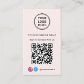 QR-Kode für Werbemotive Rosa Visitenkarte (Vorderseite)
