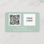 QR-Kodex Berufliches Grün Visitenkarte (Vorderseite)