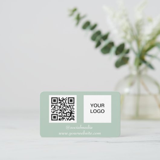 QR-Kodex Berufliches Grün Visitenkarte (Stehend Vorderseite)