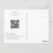 QR-Kodex für Haushaltslemonen Einladung zur Hochze Postkarte (Rückseite)