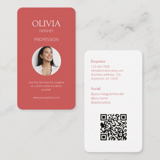 QR-Kodex für Korallenriffe im Foto Visitenkarte (Vorne/Hinten)