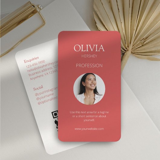 QR-Kodex für Korallenriffe im Foto Visitenkarte