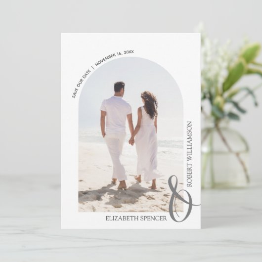 QR-Kodex Hochzeitsszenario Save the Date (Stehend Vorderseite)