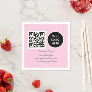 QR-Kodex Rosa Modern Business-Logo Serviette