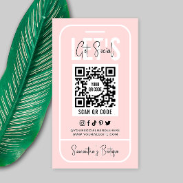 QR-Kodex Weiblich rosa Moderne Unternehmen Visitenkarte