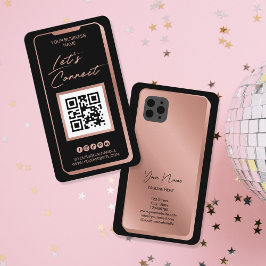 QR-Kodex Weibliche Moderne Rose Gold Visitenkarte