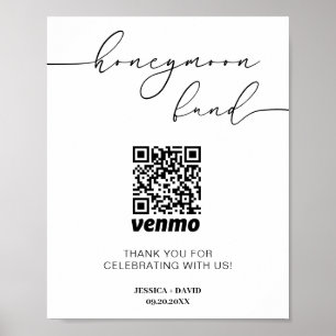 QR-Kodex-Zeichen für Honeymoon-Kalligrafie Poster