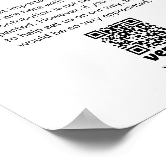 QR-Kodex-Zeichen für Honeymoon-Kalligrafie Poster (Ecke)