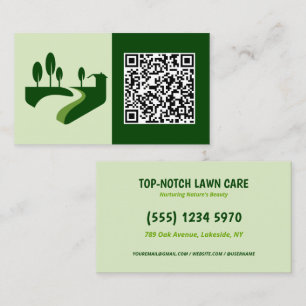 🍃 QR Landscaping Rasenmäher Visitenkarte