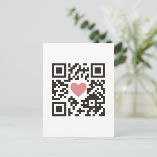 QR-Liebe Postkarte (Stehend Vorderseite)