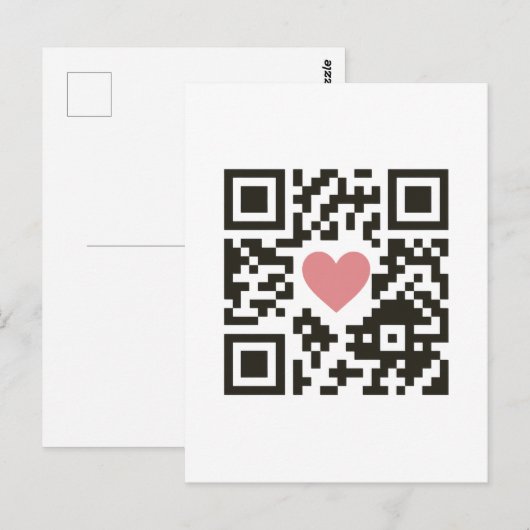 QR-Liebe Postkarte (Vorne/Hinten)